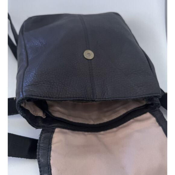 American Leather Co Black Leather Backpack Foldover Minimalist Pebbled Leather main image 5